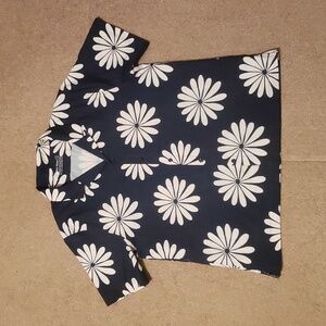 Outdoor Voices Men's Navy Floral Print Buttoned Down Shirt